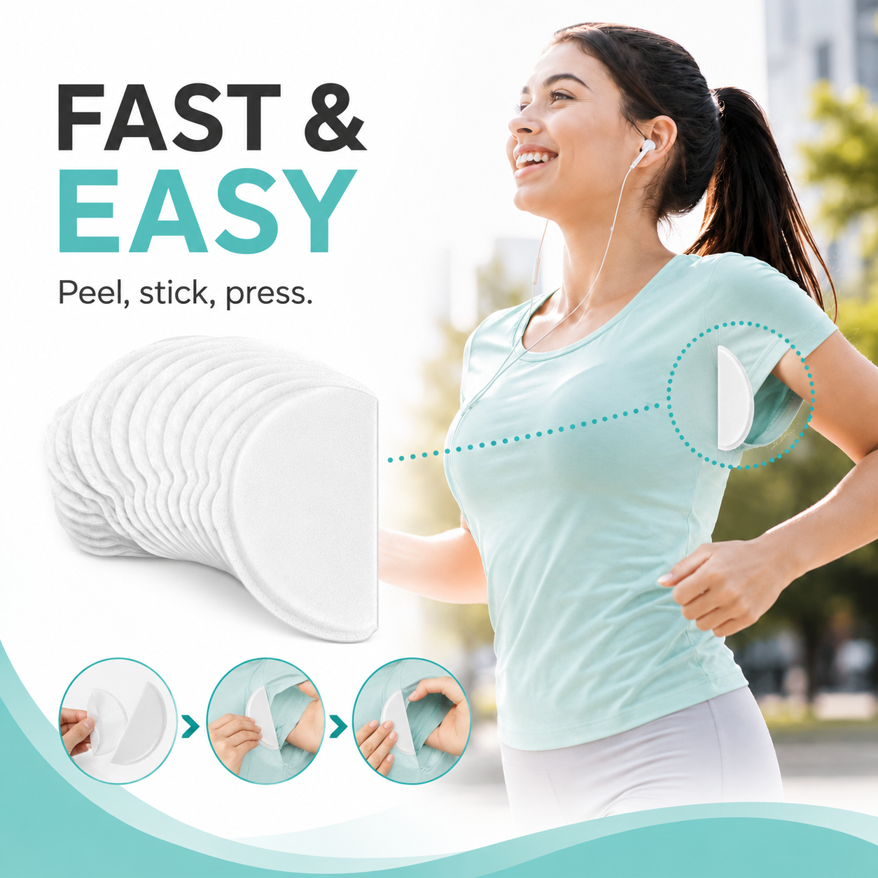 Invisible Disposable Underarm Sweat Pads – Breathable Underarm Sweat Absorbers suitable for daily use, fitness, travel, and as a Ramadan gift; an effective antiperspirant and deodorant solution.