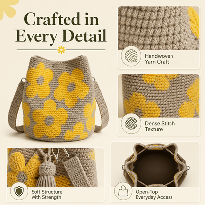 📢📢LAST DAY SALE 56% OFF👜Handmade Crochet Flower Tote 🌼✨