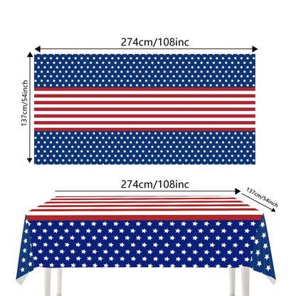🎉Hot Sell🔥4th of July All-in-One Disposable Party Kit | Perfect for America’s 250th Celebration! 97PCS with Tablecloth, Banners & Cutlery