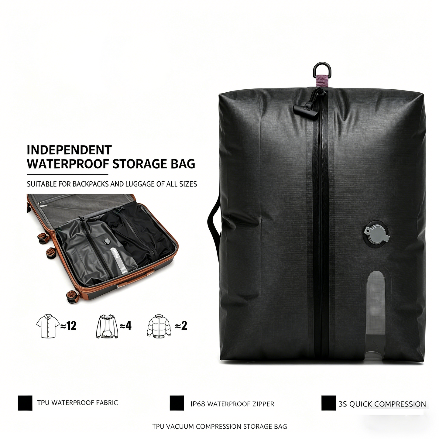 Space-Saving 25L IP68 Waterproof Compression Bag ✨ 200g Lightweight Luggage Organizer