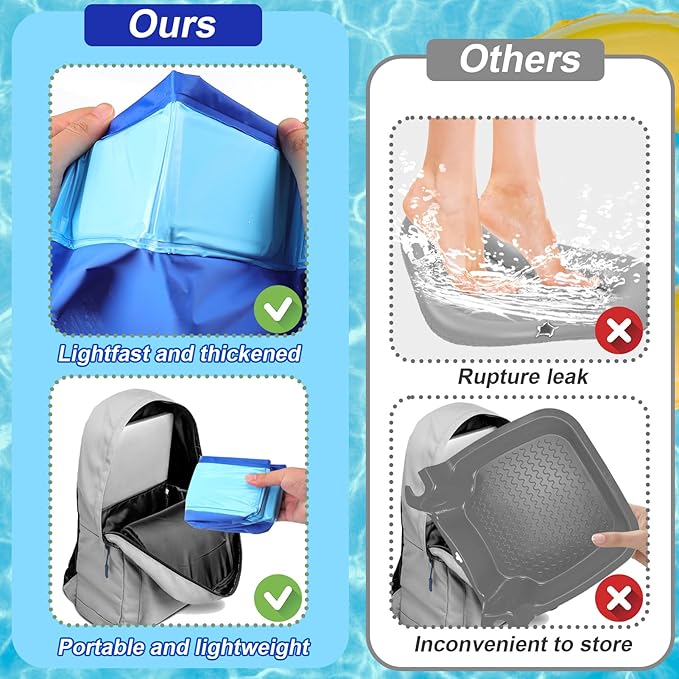 Pool Foot Bath – No inflation required, foldable, portable foot soaking basin; suitable for pool entrances—a must-have for above-ground pools.