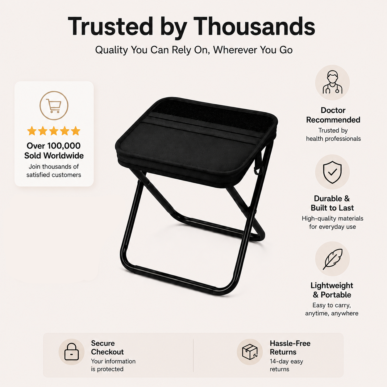50% OFF Flash Sale: Ultra-Lightweight Portable Folding Stool – Never Stand in Line Again! 🪑
