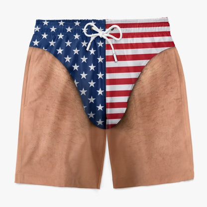 🔥50% OFF TODAY😂 Custom Funny Patriotic Swim Trunks for Men