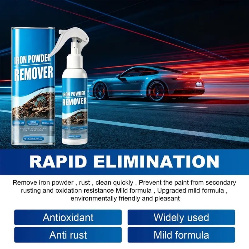 100ML Auto Iron Powder Remover – Safe for All Wheels & Paint 🛡️