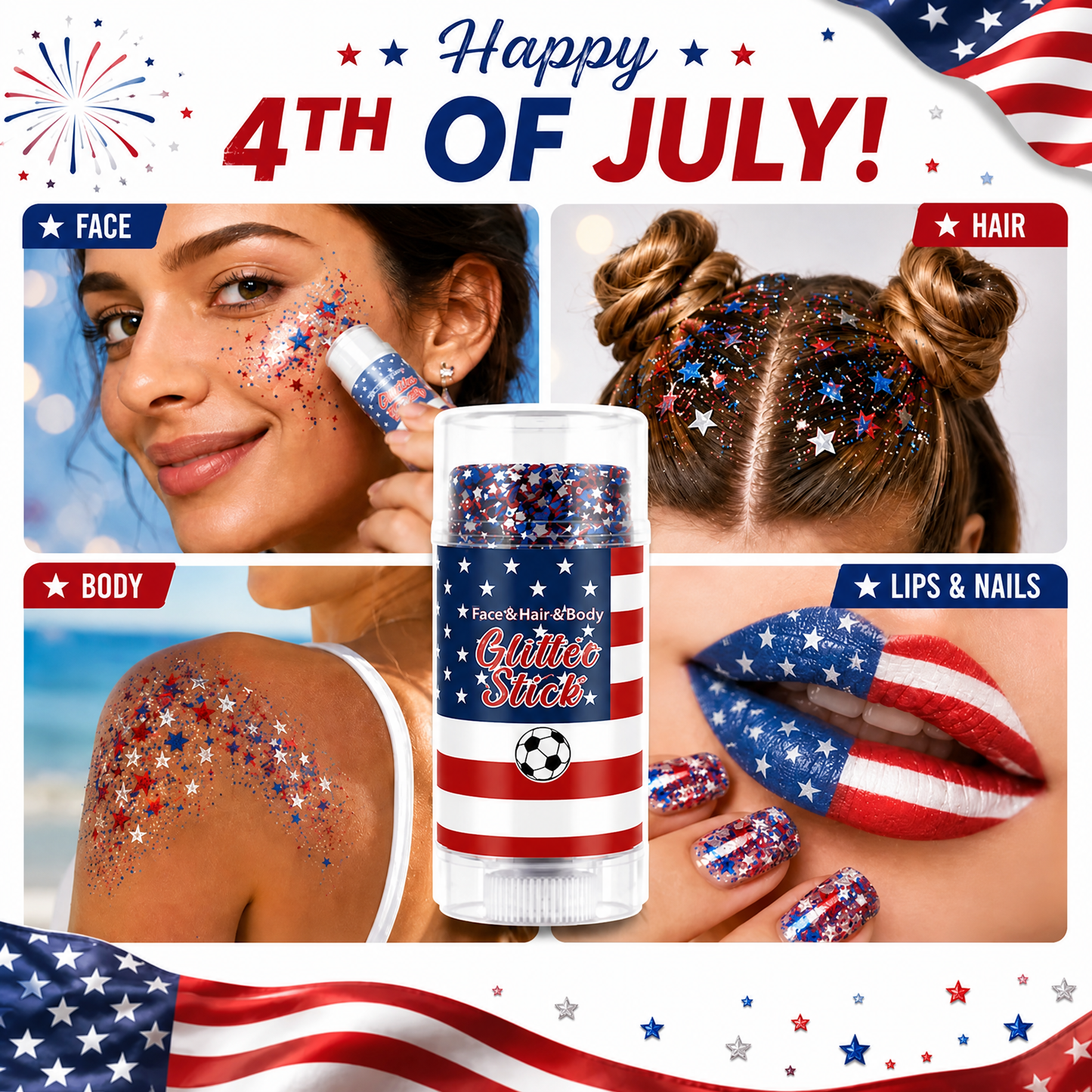 ✨ LIMITED-TIME 50% OFF 🌟USA Glitter Stick-Waterproof & Sweatproof for All-Day Celebrations