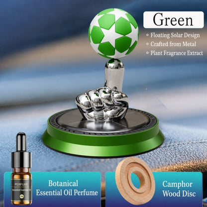 ⚽🚗Solar Rotating Football Car Air Freshener & Aromatherapy Diffuser – Reusable Ornament for Car, Office & Home