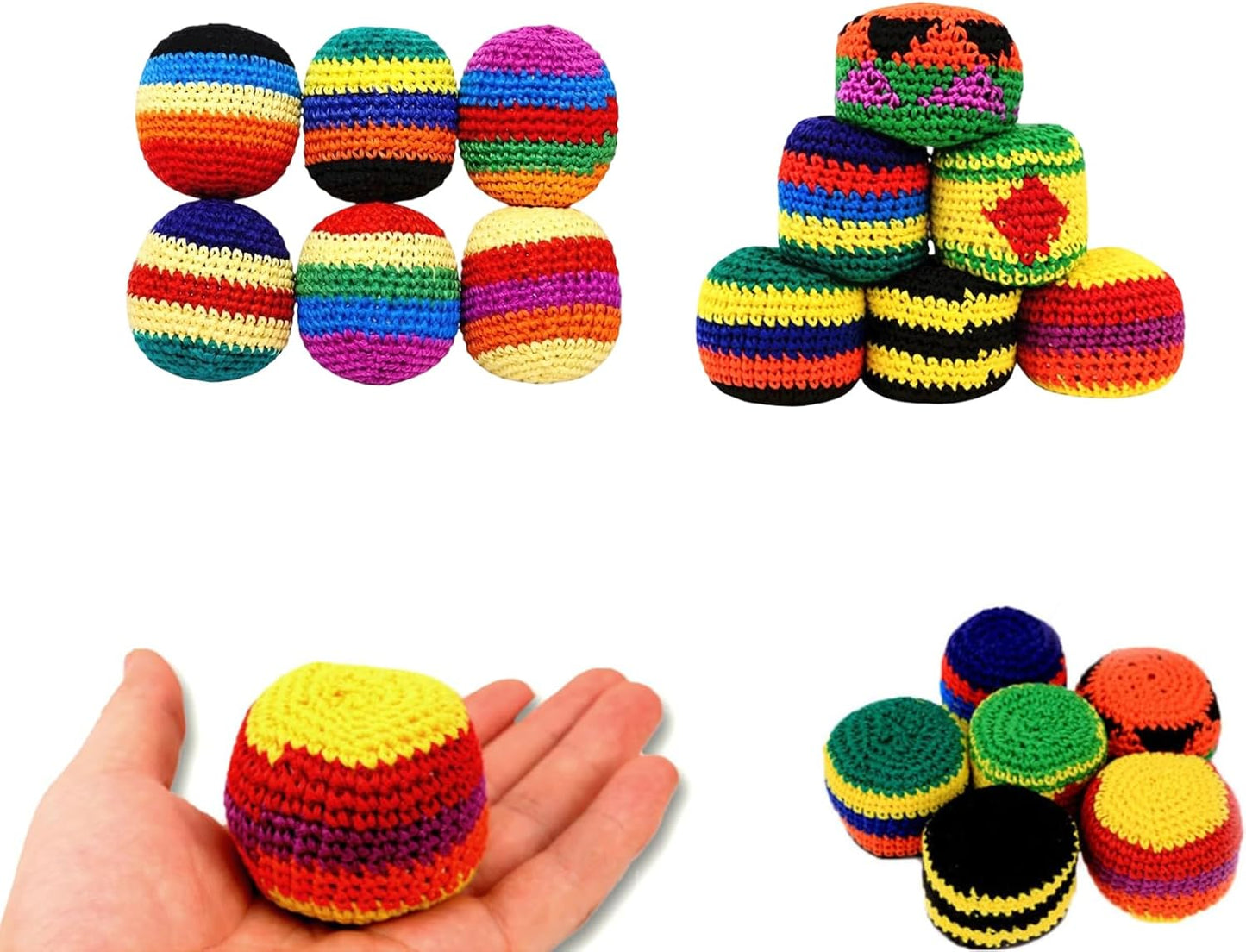 Hacky Balls, Handmade Knitted Footbag Sack 2026 Upgraded Assorted Foot Bag