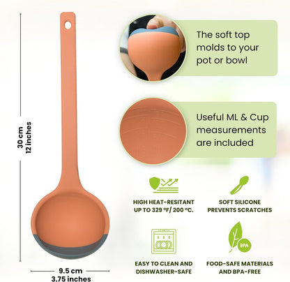 Flexible Silicone Spatula Ladle – Soft Edge for Pots & Pans