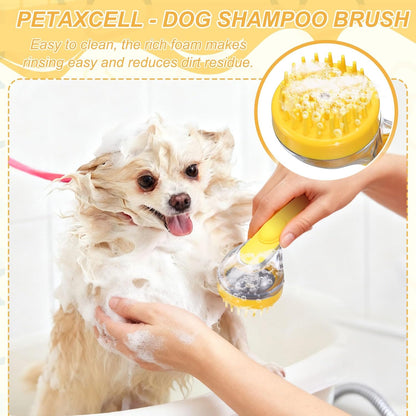 Pet Bath Brush with Shampoo Dispenser - Silicone Massage Grooming Tool for Cats & Dogs