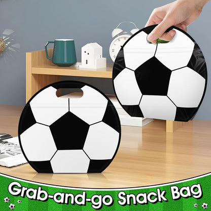 24pcs Soccer Snack Bags with Handles Reusable Sealed Candy Bags