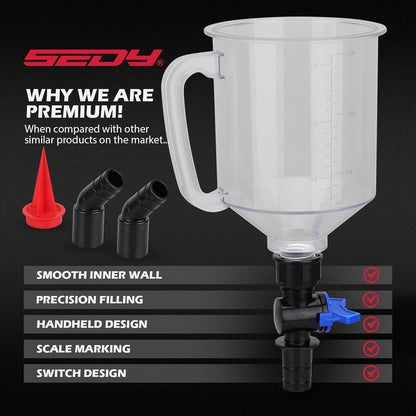 17-Piece Engine Oil Funnel Set-1.36 qt Automotive Oil Funnel Kit with 12 Adapters