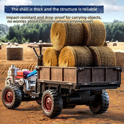 RC Tractor, 2.4G 4WD Full-Proportional All-Terrains Retro Realistic RC Farm Truck Vehicles with LED Lights