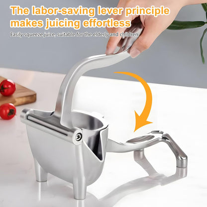 Manual aluminum citrus press – ergonomic lever juicer for lemons and oranges, sturdy design and easy to clean