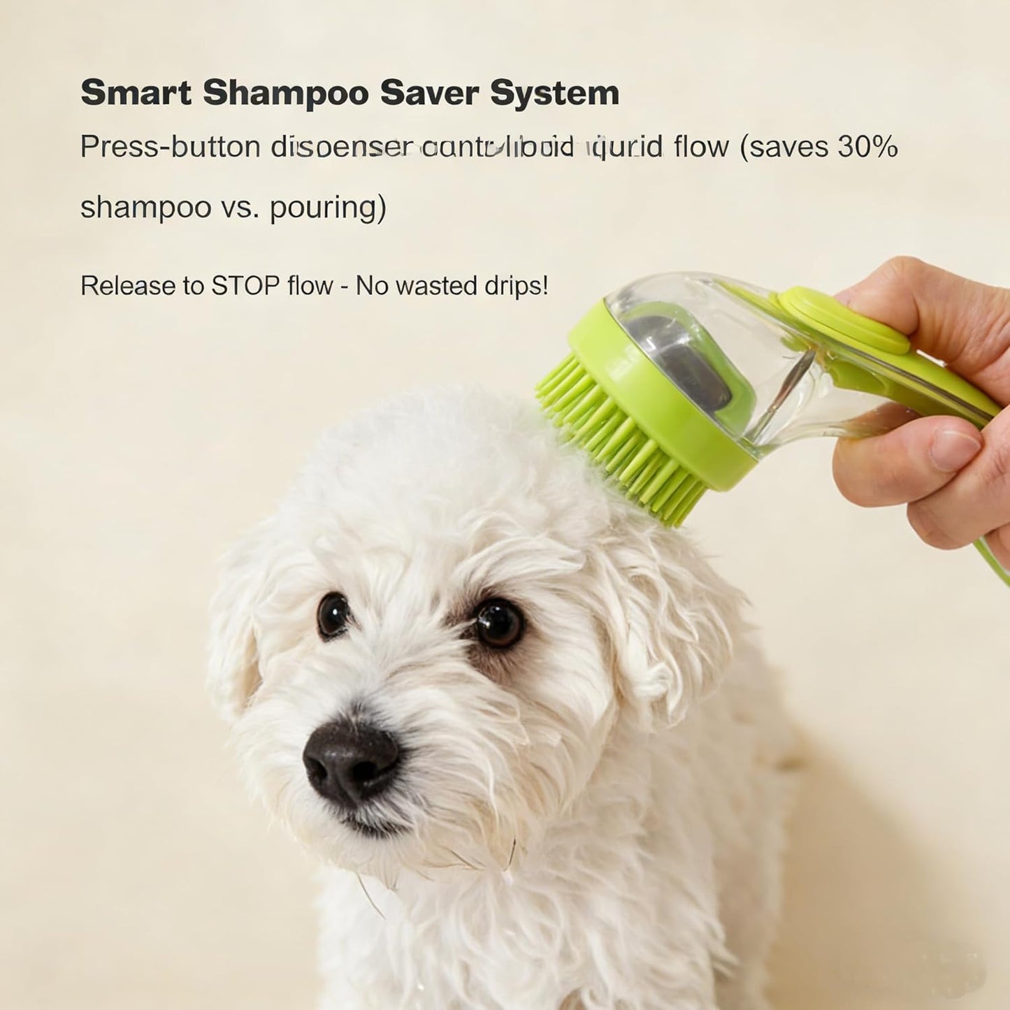 Pet Bath Brush with Shampoo Dispenser - Silicone Massage Grooming Tool for Cats & Dogs