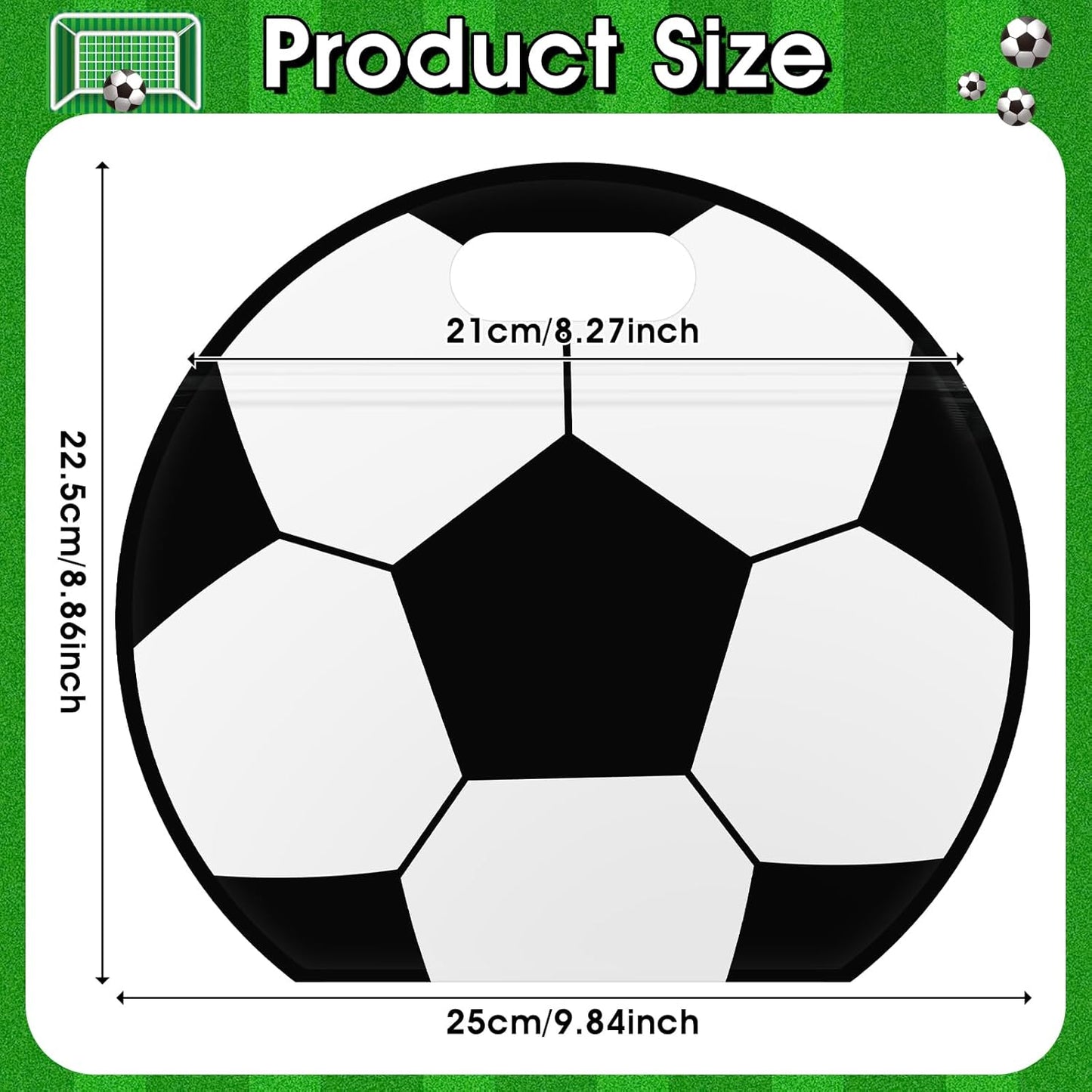 24pcs Soccer Snack Bags with Handles Reusable Sealed Candy Bags