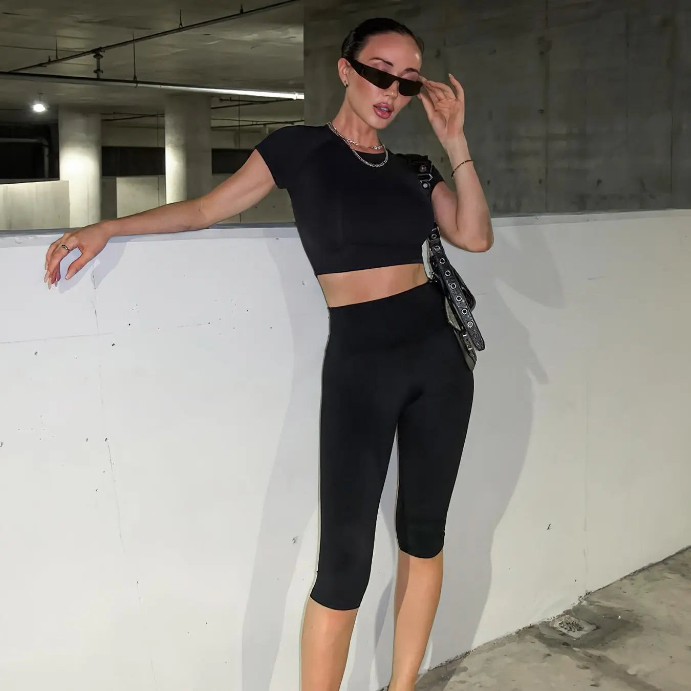 Womens Workout Capri Leggings 17" No Front Seam High Waisted Hidden Scrunch Gym Yoga Pants,summerwins summerwins