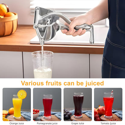 Manual aluminum citrus press – ergonomic lever juicer for lemons and oranges, sturdy design and easy to clean