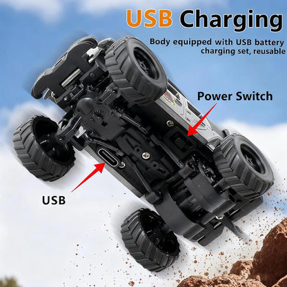1:64 Mini Desktop Rc Truck-Mini Beast Off-Road Truck with Remote Control