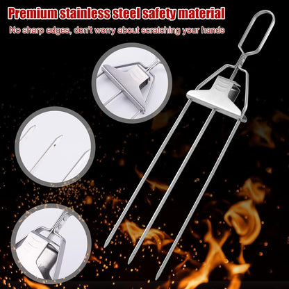 🔥3-Prong Stainless Steel BBQ Kebab Skewer