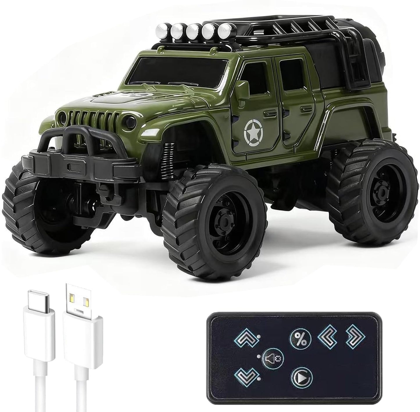 1:64 Mini Desktop Rc Truck-Mini Beast Off-Road Truck with Remote Control