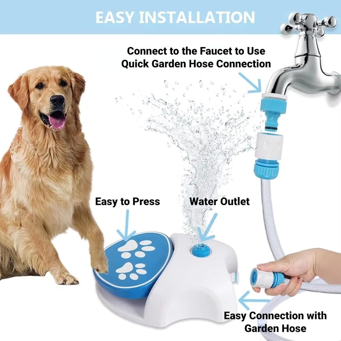 💦🐕Outdoor Paw‑Activated Dog Water Fountain – Step‑On Pedal