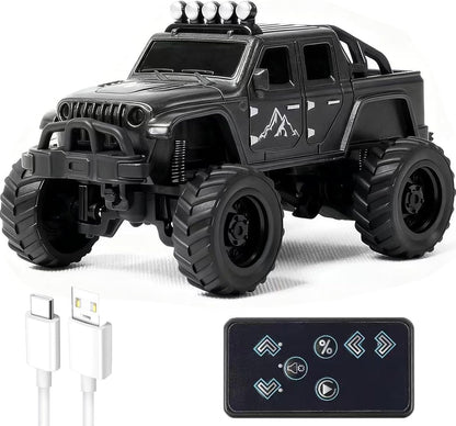 1:64 Mini Desktop Rc Truck-Mini Beast Off-Road Truck with Remote Control