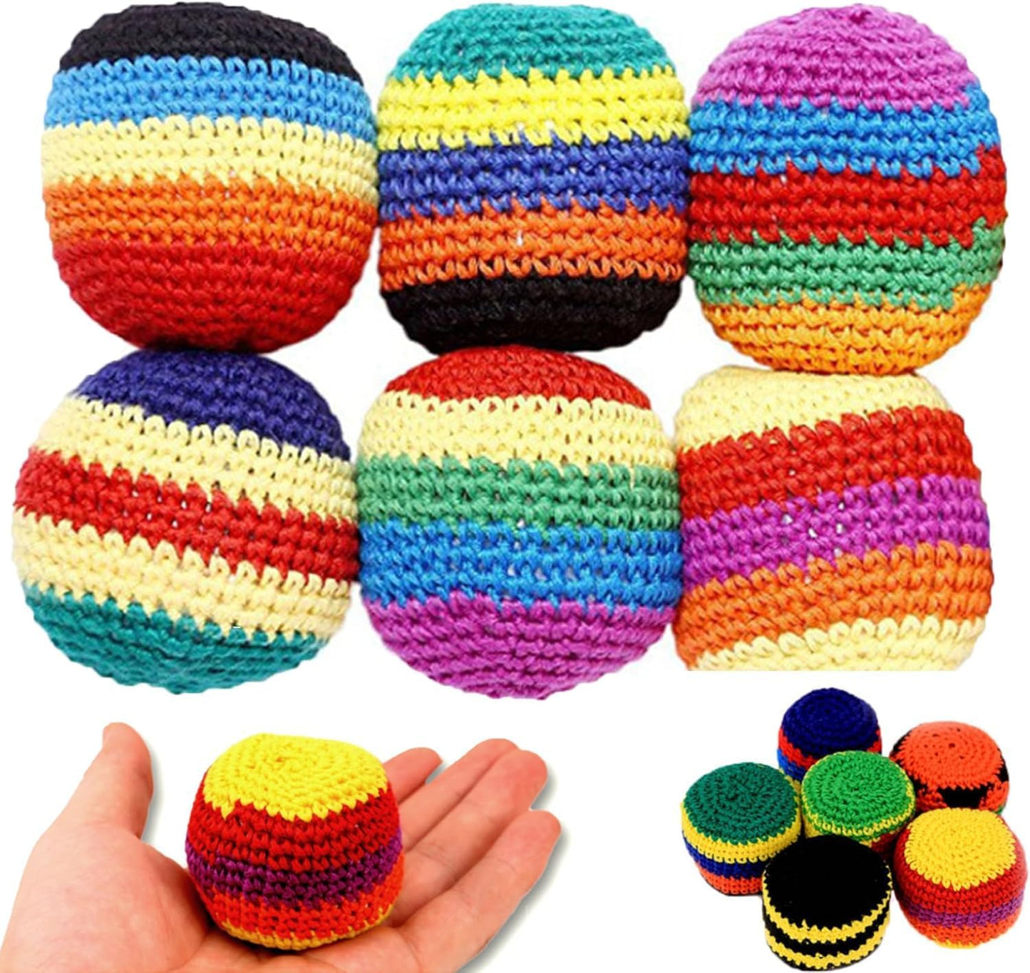 Hacky Balls, Handmade Knitted Footbag Sack 2026 Upgraded Assorted Foot Bag