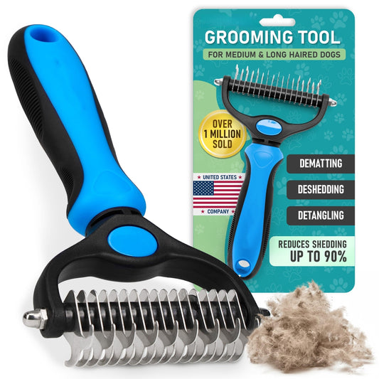 🔥🐶Professional Double-Sided Pet Grooming Rake ✨ Undercoat Deshedding Tool for Dogs & Cats 🐶🐱