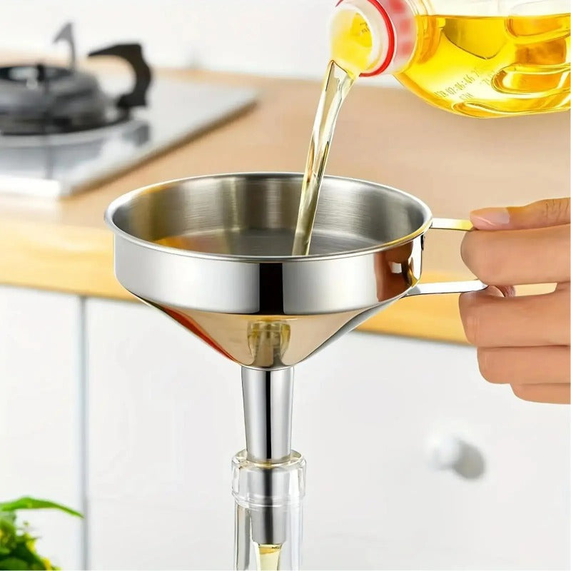 304 Stainless Steel Kitchen Oil Funnel（with filter）