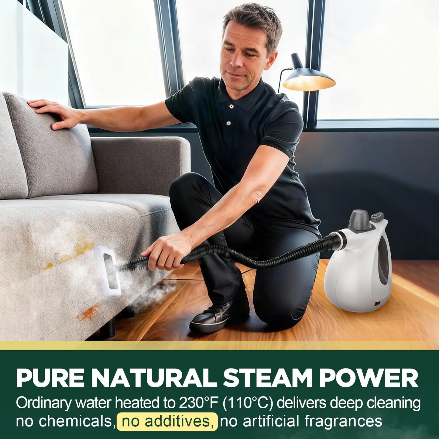 Effortless Deep Cleaning 🔥 The Ultimate 12-in-1 Handheld Steam Cleaner for a Chemical-Free Home🎁