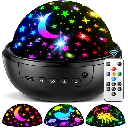 Magical 5-in-1 Kids Star Projector 🌙✨ 91 Light Effects • Remote Control • 360° Rotation • Perfect Bedtime Gift