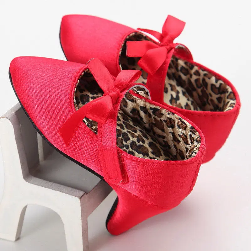 👑 Little Princess High Heel Crib Shoes  Soft Sole Baby Photo Shoes for Newborn Girls