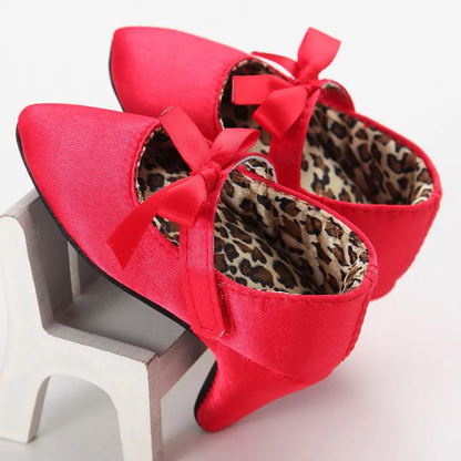 👑 Little Princess High Heel Crib Shoes  Soft Sole Baby Photo Shoes for Newborn Girls