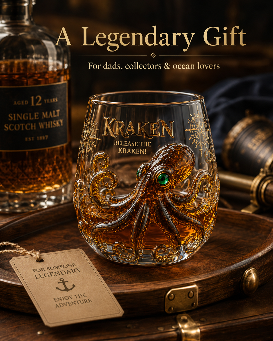 Last Day Promo: 49% OFF🐙 Kraken Octopus Sculpted Glass Tumbler