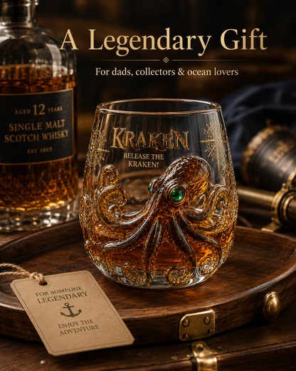 Last Day Promo: 49% OFF🐙 Kraken Octopus Sculpted Glass Tumbler
