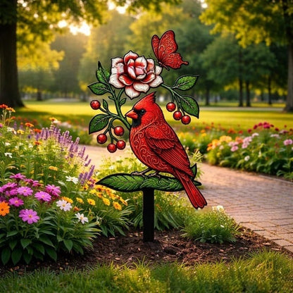 🐦Cardinal Art Garden Stake💥Buy 2 Free Shipping
