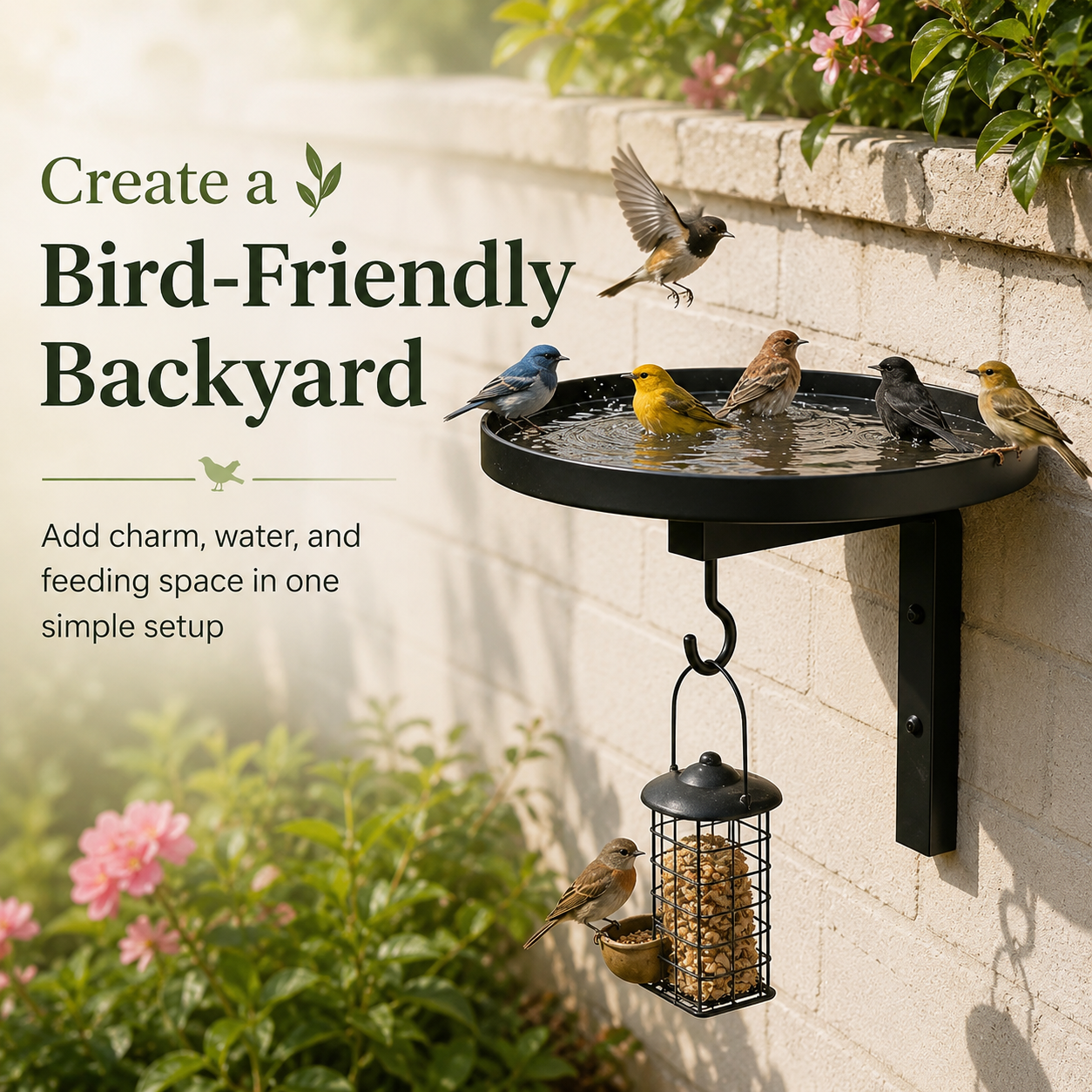 🌸LAST DAY SPECIAL PRICE!!🌸Wall-Mounted Metal Bird Bath Basin