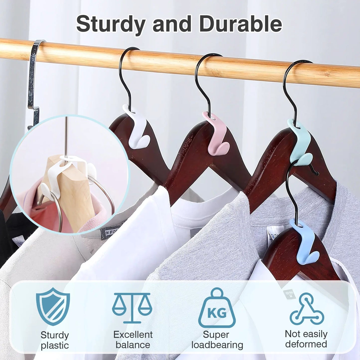 ✨50PCS Hanger Connector Hooks👕 Organize More Save More Space