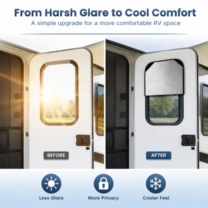 RV Door Window Blackout Shade-16x25 Triple-Layer Privacy Cover