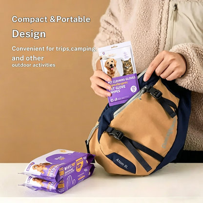 🏆 [BEST SELLER] 5-Minute "No-Rinse" Pet Grooming Gloves for gentle cleaning