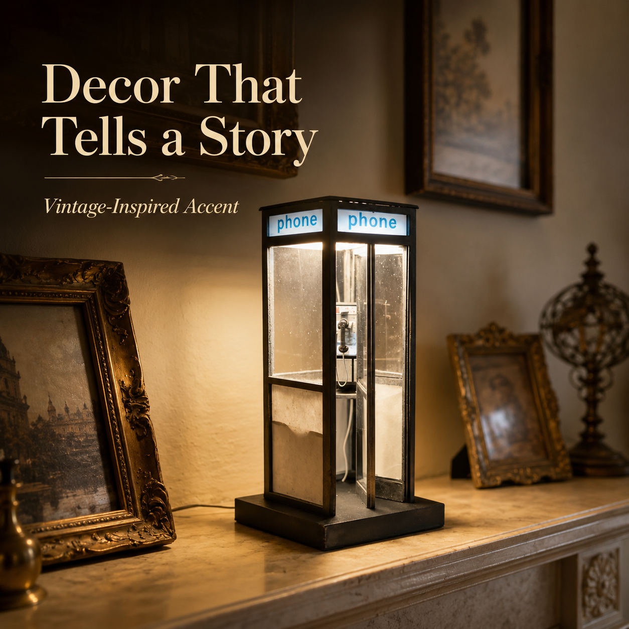 🔥Last Day 49% OFF - ☎️Retro Vintage Tall PhoneBooth Lamp