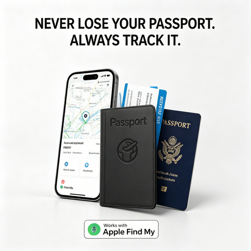 Smart Passport Cover with Apple Find My | Anti-Lost Travel Wallet RFID Slim Case