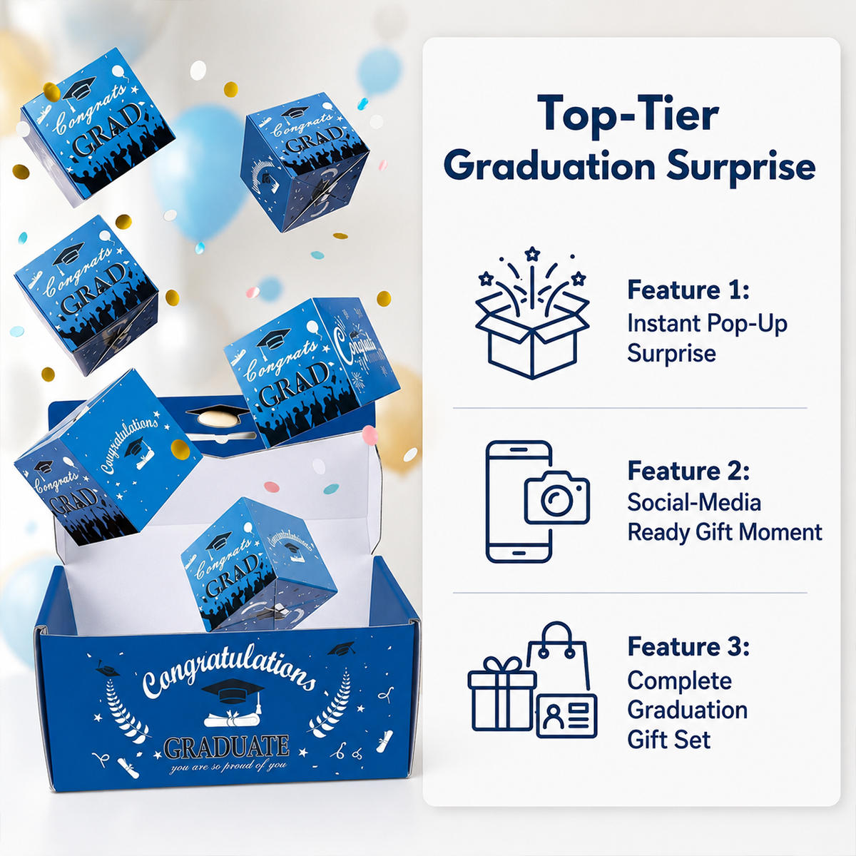 🔥2026 Graduation Surprise Pop-Up Gift Box - Creative Folding Bounce Envelope Box
