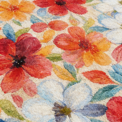 Washable Flower Runner Rug– Non-Slip & Pet-Friendly