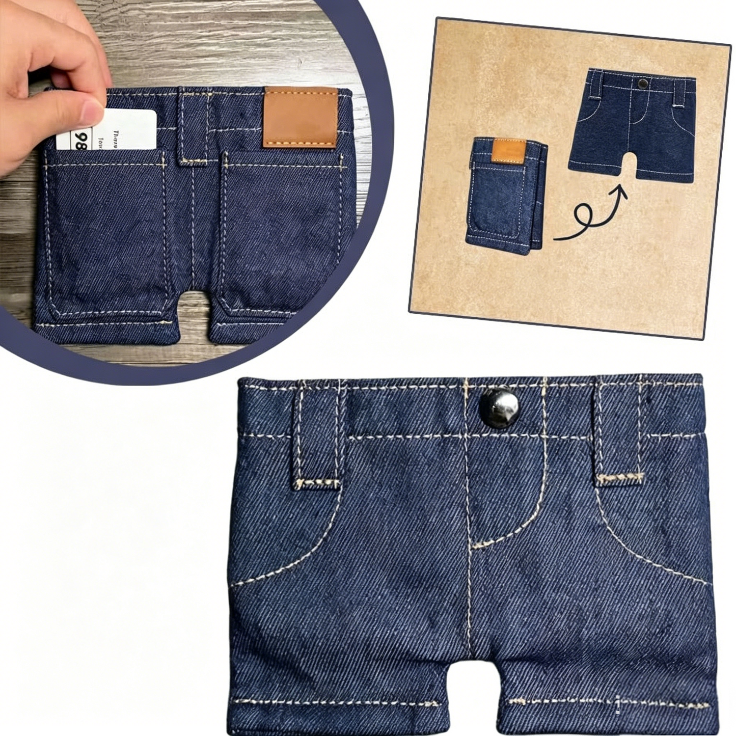 Foldable Denim Jeans Wallet - Viral Pants-Shaped Coin Purse & Card Holder