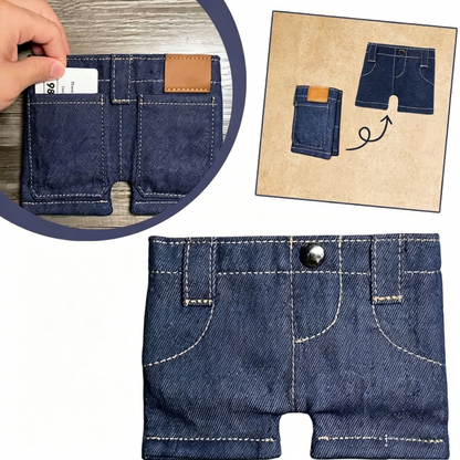 Foldable Denim Jeans Wallet - Viral Pants-Shaped Coin Purse & Card Holder