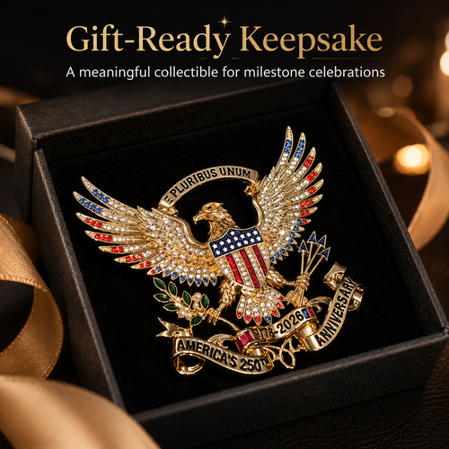🎉 1776–2026 Patriotic Eagle Brooch - America 250th Anniversary Gift