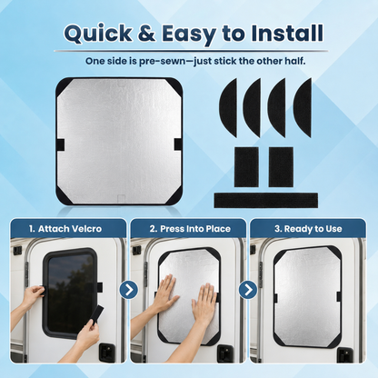 RV Door Window Blackout Shade-16x25 Triple-Layer Privacy Cover