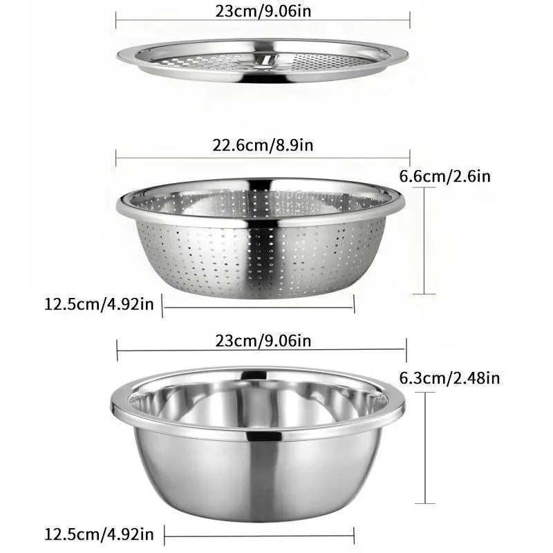 🔥 TODAY ONLY 50% OFF 🥕 3-in-1 Stainless Steel Vegetable Grater Bowl