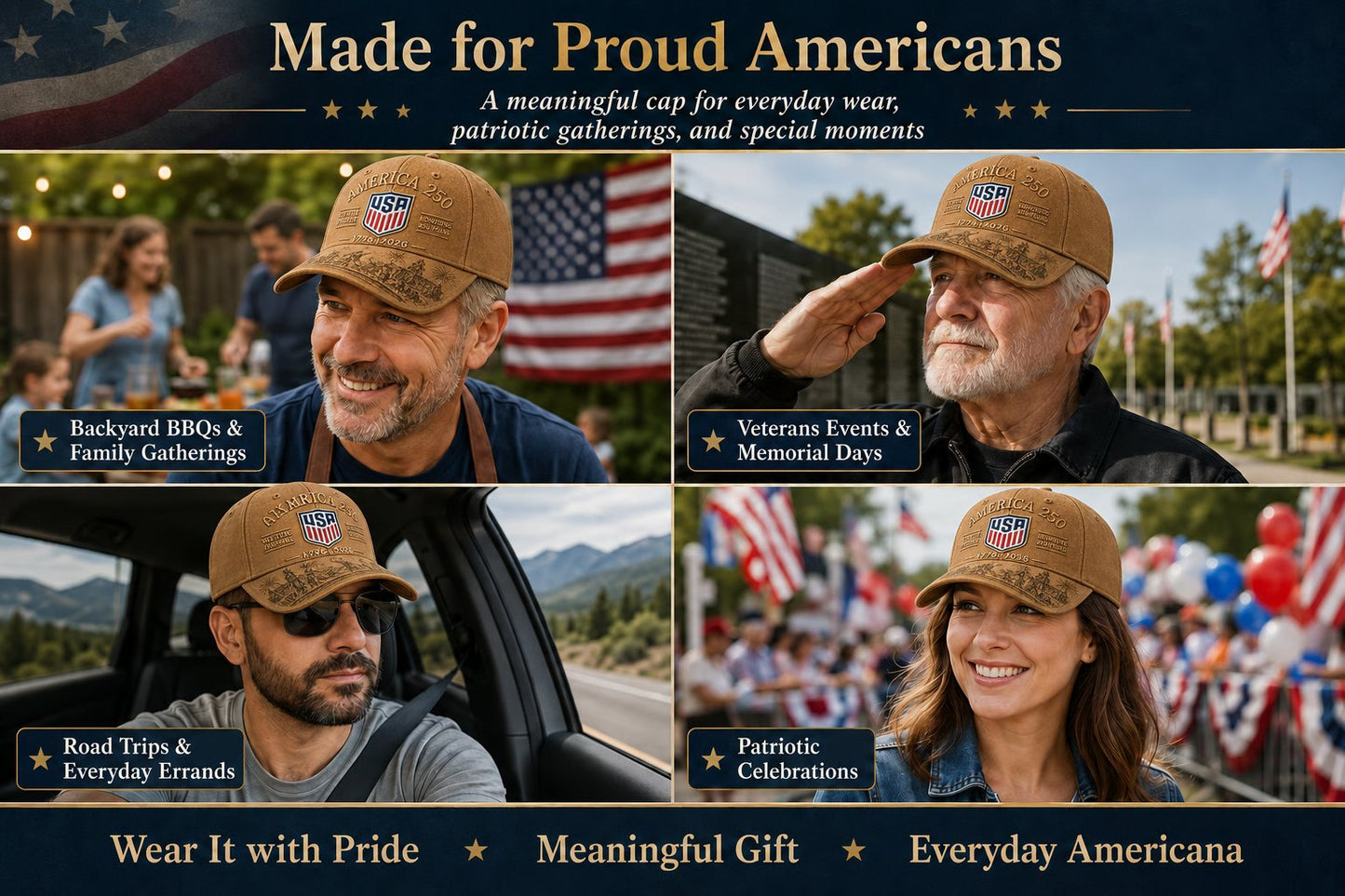 🎖️America 250 Commemorative Cap – 1776–2026 Limited Edition Patriotic Baseball Hat🧢(Breathable & Lightweight Comfort & Unisex Fit)